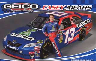 2011 CASEY MEARS GEICO #13 NASCAR POSTCARD  