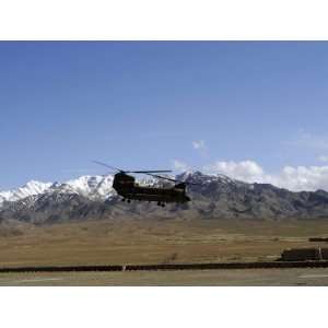  CH 47 Chinook Takes Off from Forward Operating Base Gardez 