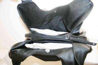   Prime Time Satchel BLACK LEATHER SPACIOUS CLASSIC Handbag Purse  