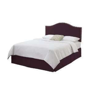 Skyline Furniture Nail Button Skirted Bed in Velvet Aubergine   Twin