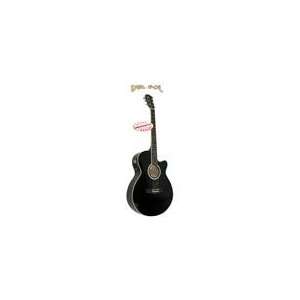   Electric Black Guitar with Onboard Tuner AE200C Musical Instruments