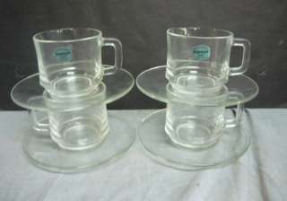 Vintage DURALEX FRANCE GLASS ESPRESSO COFFEE CUPS Retro  