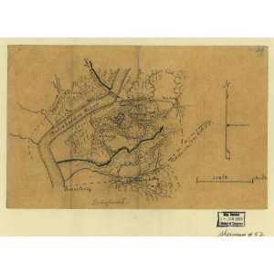   Map Schofield crossing the Chattahoochee, July 1864.