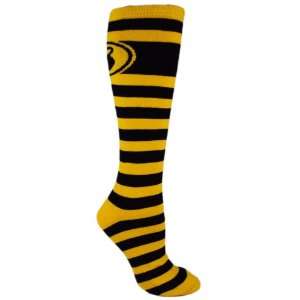   Source Black and Yellow Striped Kettlebell Knee High CrossFit Socks