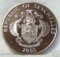 POPE BENEDICT XVI SEYCHELLES 2005 5 RUPEES CUNI COIN  