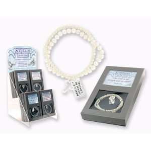  Scriptures for the Soul CROSS White Freshwater Pearl Charm 