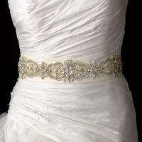 White Beaded Pearl Rhinestone Wedding Sash Bridal Belt 95 Long  