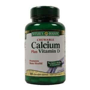  Natures Bounty  Chewable Calcium with Vitamin D, 100 