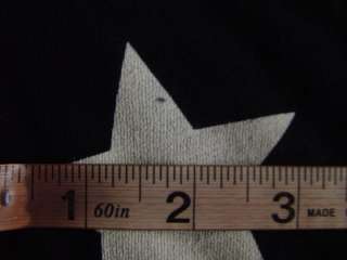Blk White Star Print Skater Punk Rock Off the Shoulder Sweater Knit 