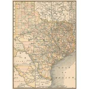  McNally 1887 Antique Map of Texas