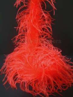 ply, 72 Bright Red Ostrich Feather Boa, A+ Quality  