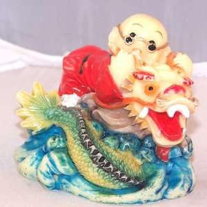    Buddha Boy with Dragon Zodiac Animal Figurine 