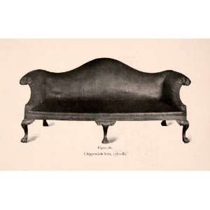  1901 Halftone Print Thomas Chippendale Sopha Sofa Seating 