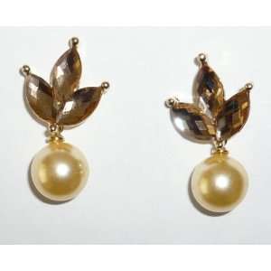  Light Brown Pearl Pierced Earrings Jewelry