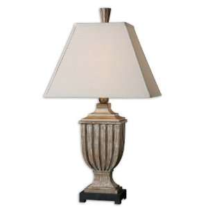 Uttermost 34 Saviano Lamps Heavily Distressed, Aged Pecan Finish With 