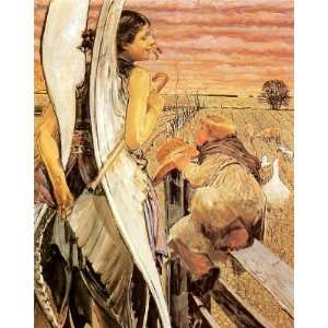   oil paintings   Jacek Malczewski   24 x 30 inches   Angel and shepherd