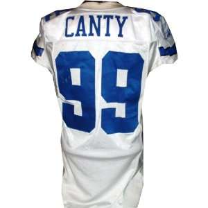  Chris Canty #99 Cowboys Game Issued White Jersey 