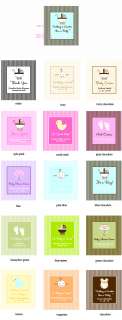 48 Personalized Baby Shower Favor Boxes Bags 7 Colors  