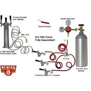  3 Faucet refrigerator Keg Kit, Premium 