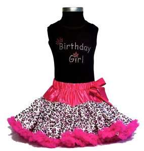 Pettiskirt Tutu Set   Pink Cheetah Birthday Party Girl  