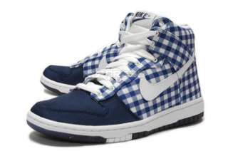WMNS Nike Dunk High Skinny Checkers Pack Midnight Navy  