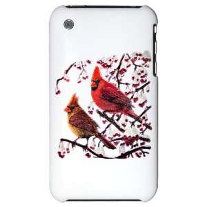  iPhone 3G Hard Case Christmas Cardinals Snowy Red Berry 