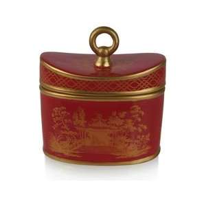  Jardins du Seda France   Red Amber Ceramic Box Two Wick 