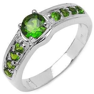  0.80 Carat Genuine Chrome Diopside Sterling Silver Ring Jewelry