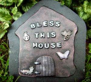 New Plaster concrete Bless This House fairy door mold  