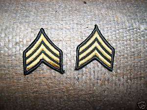 PAIR FEMALE(SMALL) US ARMY SERGEANT CHEVRONS STRIPES  