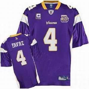  Minnesota Vikings Brett Favre #4 Purple C Patch Jersey 