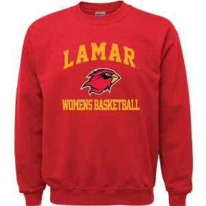  Lamar Cardinals Red Youth Womens Basketball Arch Crewneck 