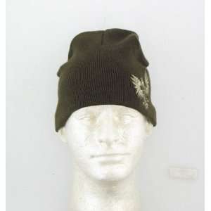 New Ski Snowboard Beanie Hat Brown with Embroidered Eagle  