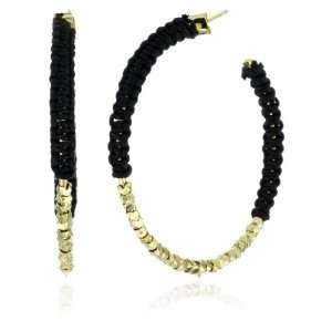  Shashi Yellow Gold Plated and Black Cord Golden Nugget 
