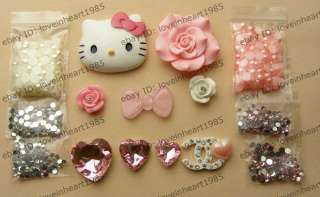 Pink Princess Bow Style DIY Mobile Phone iphone Shell Deco Den Kit 
