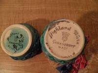 GOVANCROFT Scotland Pottery Creamer & Sugar Bowl Thistle Pattern 