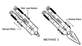   push the plier lock buttons in then while holding the buttons in slide