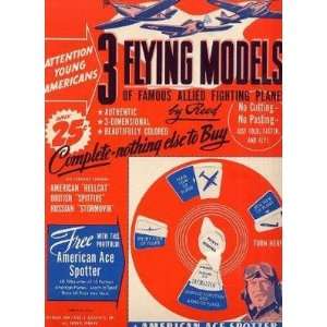  3 Flying Models of Famous Allied Fighting Planes 