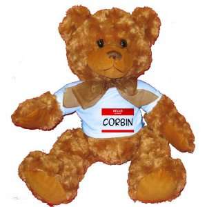   my name is CORBIN Plush Teddy Bear with BLUE T Shirt Toys & Games