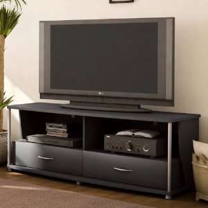  City Life Collection TV Stand in Solid black Finish By 