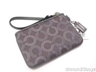 New Coach Signature Madison Dotted Wristlet Wallet Purse Fieldstone 