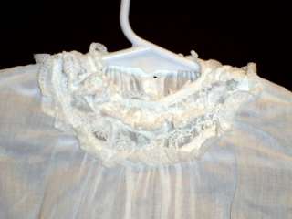   VINTAGE HEIRLOOM 1800s WHITE BATISTE LACE INSERTS CHRISTENING GOWN