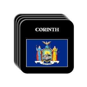 US State Flag   CORINTH, New York (NY) Set of 4 Mini Mousepad Coasters