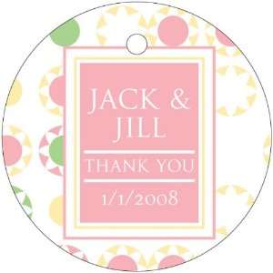 Wedding Favors Pink Spring Theme Circle Shaped Personalized Thank You 