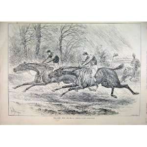 1891 Horse Racing Hail Wind Rain Mud Jumping Falling 