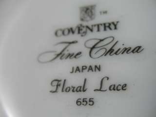 Vintage Cup and Saucer Coventry Floral Lace 655 Japan  