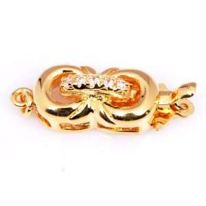  8x16mm 18K Yellow Gold Plated double Ring Deco Clip Clasp 
