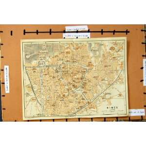 1913 MAP RIVIERA FRANCE STREET PLAN TOWN NIMES DUPLAN 