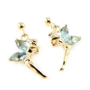  Earrings plated gold Fée Clochette turquoise. Jewelry