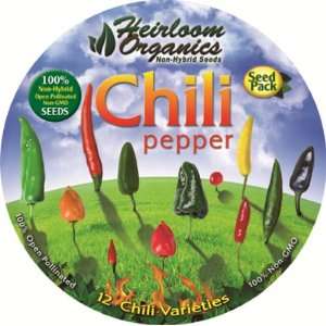  Heirloom Organics NHS 11 CLP Chili Pepper Seed Pack Patio 